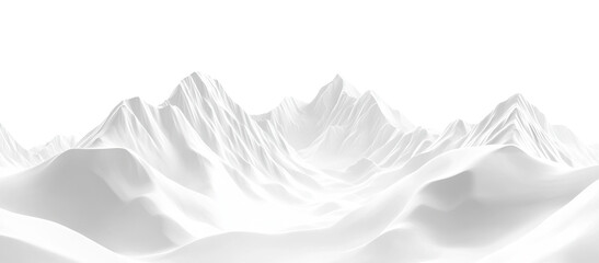 Obraz premium Majestic white icy mountains in a snowy landscape, isolated on transparent cutout background