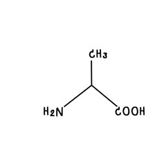 chemical structure of alanine illustration