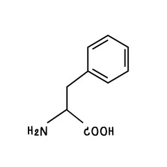 chemical structure of Phenylalanine illustration