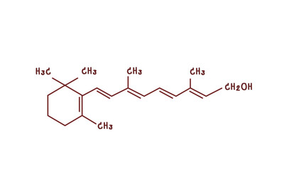 chemical structure of retinol illustration