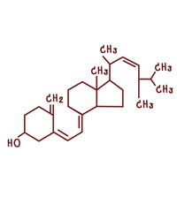 Obraz premium chemical structure of Vitamin D2 or Ergocalciferol illustration