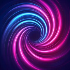 Fototapeta premium Mesmerizing Neon Vortex Glowing Swirling Lights Create Hypnotic Abstract Background