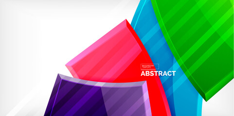 Colorful geometric abstract shapes. Illustration For Wallpaper, Banner, Background, Card, Book Illustration, landing page