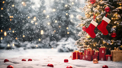 Festive winter scene