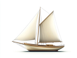 Obraz premium Illustration Art of a Sailboat Design with Simple Sails and Mast