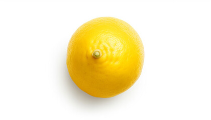 A lemon top view isolated on white background