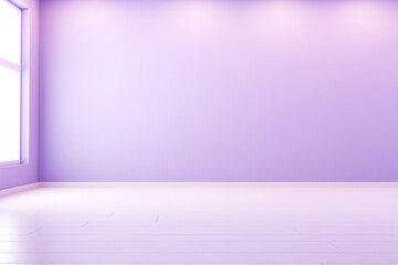 Empty icy lavender wall background near a window. (Generative AI)