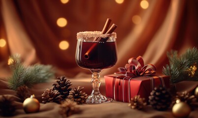 The scene is set in a cozy, festive atmosphere, likely for a holiday celebration