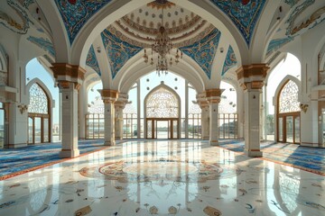 Fototapeta premium Beautiful mosque as a place of worship for Muslims created with Generative AI
