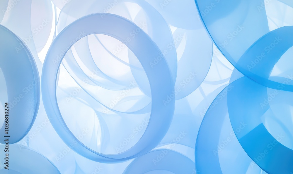 Poster a blue background with many circles of different sizes