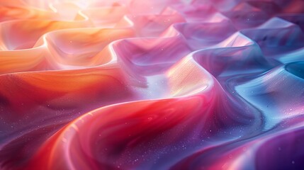 Obraz premium Vibrant abstract waves background of color with fluid texture and dynamic light