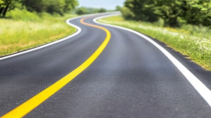 Obraz premium Highway Geometry: An abstract shot of highway curves and bends, emphasizing the mathematical precision of road design. 