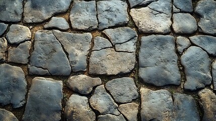 Fototapeta premium A cobblestone street with a lot of small stones on it