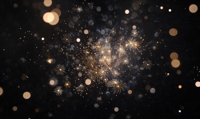 Obraz premium A black and gold background with a lot of sparkles