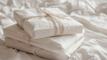 Eco friendly white paper wrap for product packaging parcel carton box