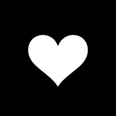 Heart shape vector symbol, Icon , white heart 