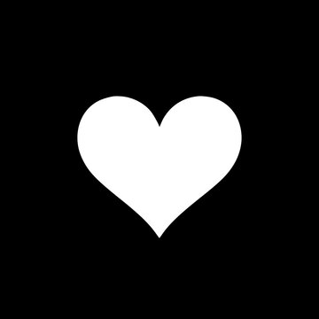 Heart shape vector symbol, Icon , white heart 