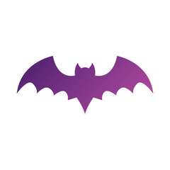 Bat Spooky Halloween Vector with Purple Gradient Elements