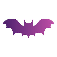 Bat Spooky Halloween Vector with Purple Gradient Elements