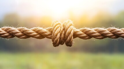 Complex web of interconnected ropes symbolizing intricate business relationships and antitrust challenges, with a focused foreground rope representing the effort to break monopolies.