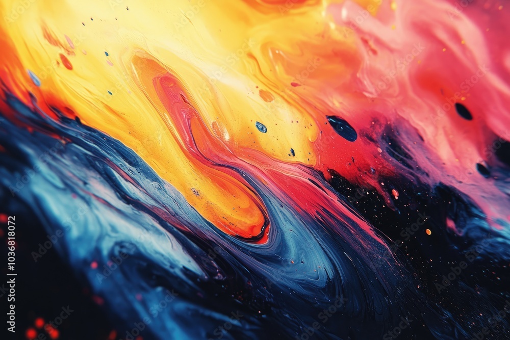 Poster Background with mesmerizing mixing of bright colors creating an abstract image