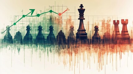 Professional Gantt Chart illustration in Green and Red tones