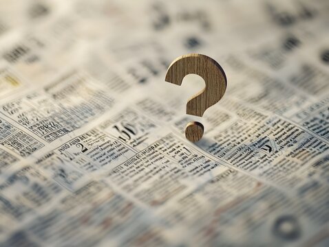 Financial Uncertainty Symbolized by Question Mark on Newspaper Amid Market Fluctuations - Powered by Adobe