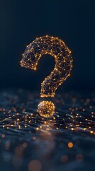 Illuminated Dot Connected Question Mark Symbolizing Business Strategy Challenges and Opportunities