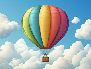 Fototapeta premium Illustration of a Hot Air Balloon with Colorful Panels