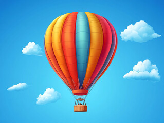 Obraz premium Illustration of a Hot Air Balloon with Colorful Panels