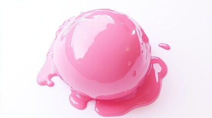 A Playful Shiny Pink Blob on a White Surface