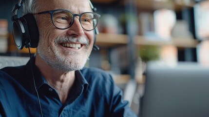 Customer support representative engaging with a client in telemarketing, providing friendly assistance and CRM service with effective communication and headset usage