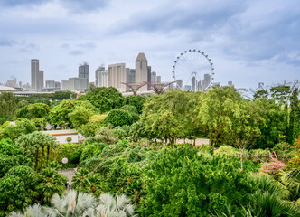 Vue générale de la baie de Singapour