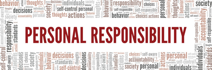Personal Responsibility word cloud conceptual design isolated on white background.