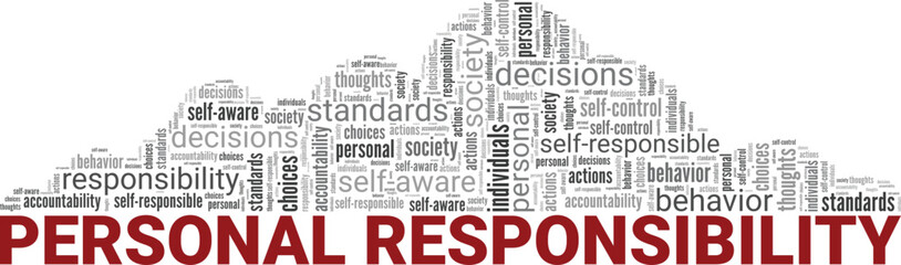 Personal Responsibility word cloud conceptual design isolated on white background.