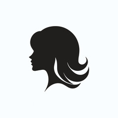 Women hair silhouette, minimalist, vector art illustration 