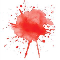 Red splash watercolor clipart illustration