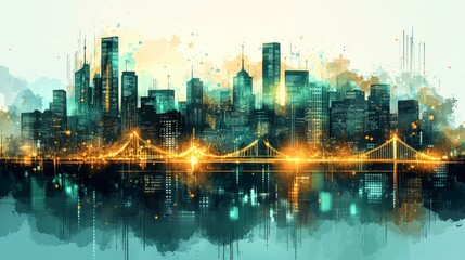 Obraz premium Elegant Municipal Bond Yield Curve Comparison Stock Illustration