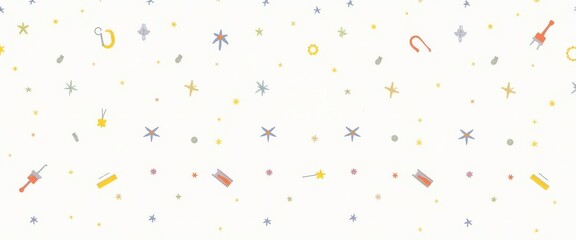 Seamless Pattern of Sewing and Embroidery Tools