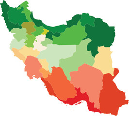 Colorful Iran Map