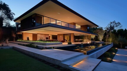 The front and interior designs of the residence