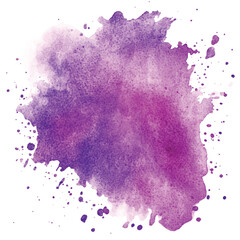 Violet splash watercolor clipart illustration