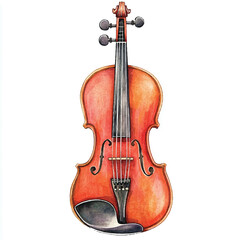 Fototapeta premium Violin watercolor clipart illustration