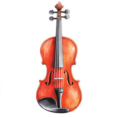 Fototapeta premium Violin watercolor clipart illustration