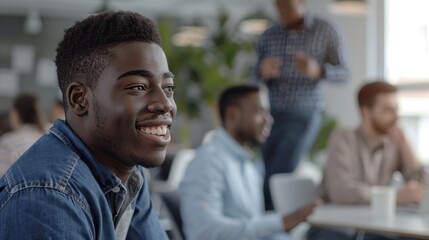 Teamworking and idea generation session among professionals for a startup project in an office setting, focusing on marketing strategies and performance goals