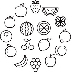 set of fruits and berries