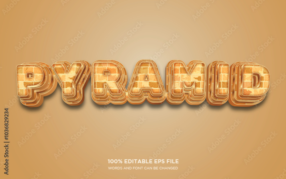 Poster pyramid 3d editable text style effect