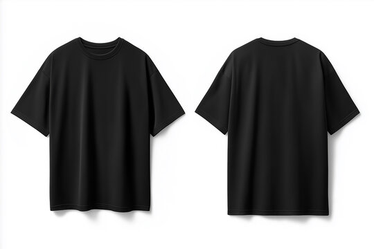 Black Oversize T-shirt Front and Back for Mockup