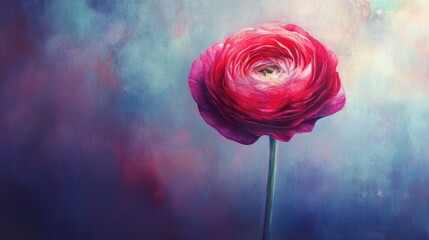 Single Pink Ranunculus Flower