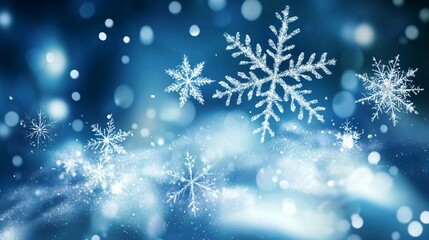 Blue background with snowflakes
